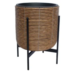 Clearance Home4you Kukkaruukku Wicker jalustalla 38x38x49cm, ruskea