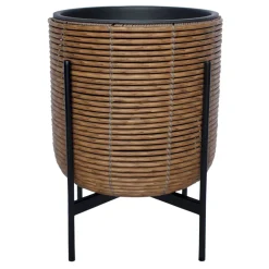 Clearance Home4you Kukkaruukku Wicker jalustalla 38x38x49cm, ruskea