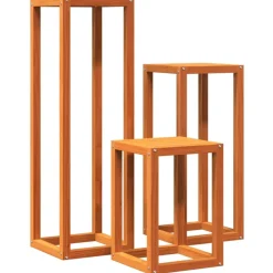 Outlet FinePRICE Kukkatelineet 3 kpl vahanruskea täysi mänty (44472)