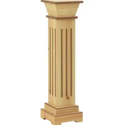Discount FinePRICE Kukkateline klassinen pilari neliö vaalea puu 17x17x66 cm MDF