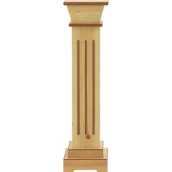Discount FinePRICE Kukkateline klassinen pilari neliö vaalea puu 17x17x66 cm MDF