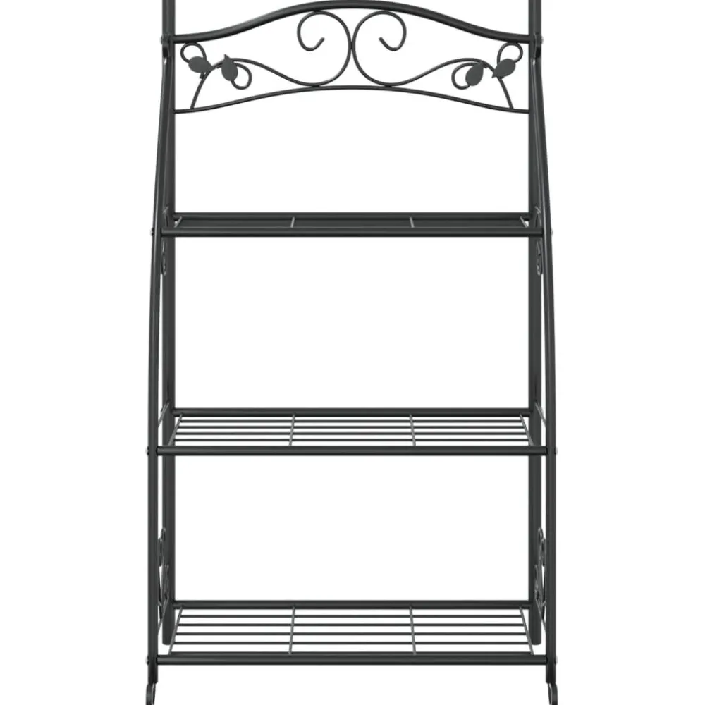 New FinePRICE Kukkateline musta 56x30x96 cm teräs