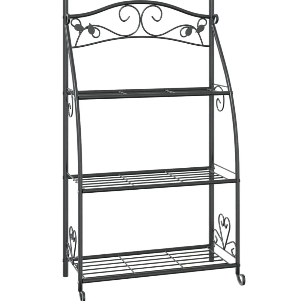 New FinePRICE Kukkateline musta 56x30x96 cm teräs
