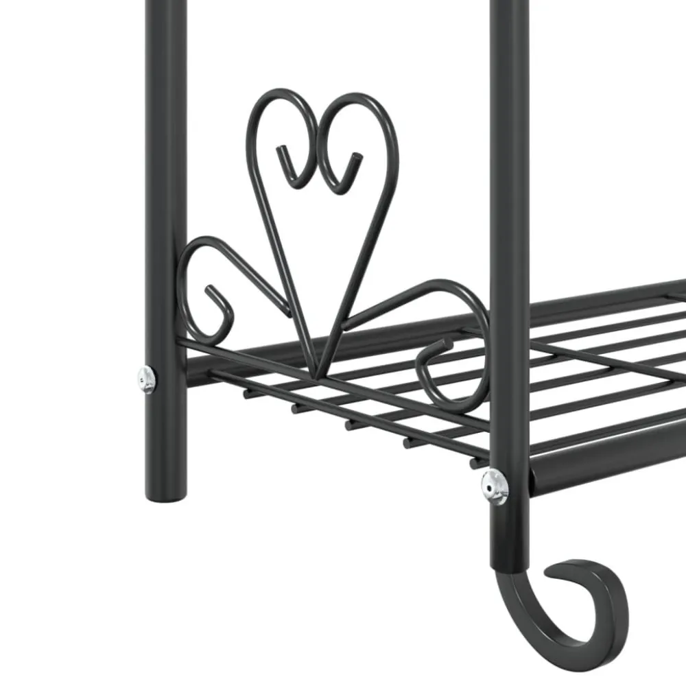 New FinePRICE Kukkateline musta 56x30x96 cm teräs