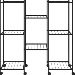 Sale FinePRICE Kukkateline pyörillä 83x25x83,5 cm musta rauta