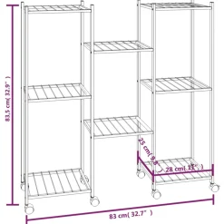 Sale FinePRICE Kukkateline pyörillä 83x25x83,5 cm musta rauta