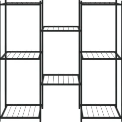 Sale FinePRICE Kukkateline pyörillä 83x25x83,5 cm musta rauta