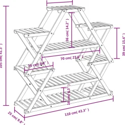 New FinePRICE Kukkateline 81x25x75,5 cm, kuusta