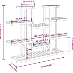 New FinePRICE Kukkateline 81x25x75,5 cm, kuusta