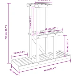 New FinePRICE Kukkateline 81x25x75,5 cm, kuusta