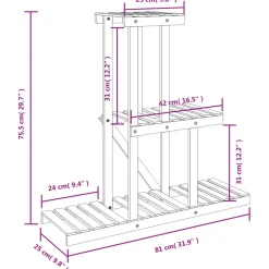 New FinePRICE Kukkateline 81x25x75,5 cm, kuusta