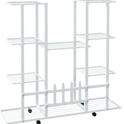 Best FinePRICE Kukkateline 94,5x25x89 cm rauta Valkoinen