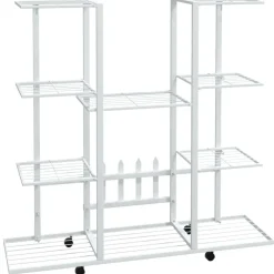 Best FinePRICE Kukkateline 94,5x25x89 cm rauta Valkoinen