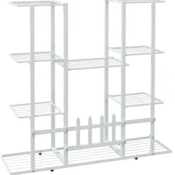 Best FinePRICE Kukkateline 94,5x25x89 cm rauta Valkoinen
