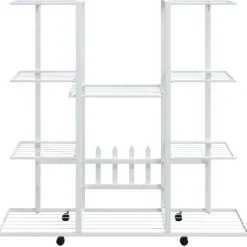 Best FinePRICE Kukkateline 94,5x25x89 cm rauta Valkoinen