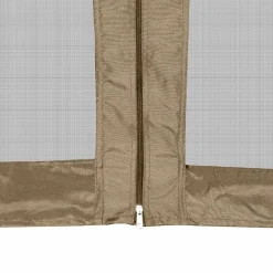 Clearance FinePRICE Kuusikulmainen pop-up katos sivuseinillä 3,6x3,1m 220g/m² taupe