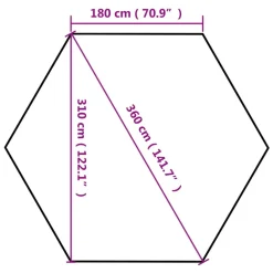 Clearance FinePRICE Kuusikulmainen pop-up katos sivuseinillä 3,6x3,1m 220g/m² taupe