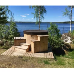Discount SpaDealers Kylpytynnyri kaasukamiinalla City-Palju Arctic 4-6 hlöä 1200l brown/graphite black