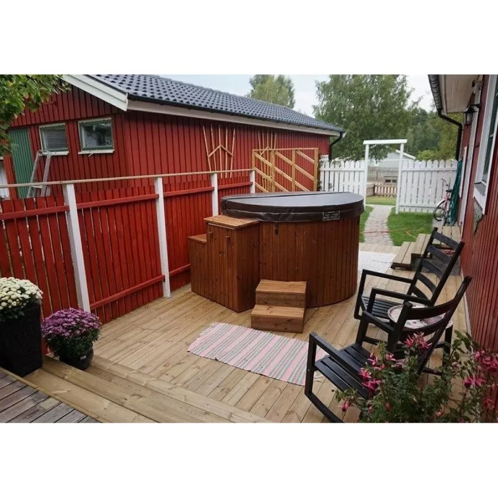 Sale SpaDealers Kylpytynnyri kaasukamiinalla City-Palju Arctic 4-6 hlöä 1200l brown/dark grey