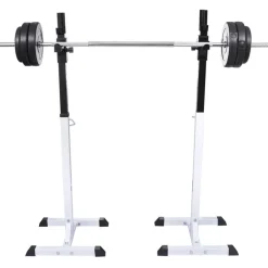 Clearance FinePRICE Kyykkyteline levytanko- ja käsipainosarjalla, 60.5kg