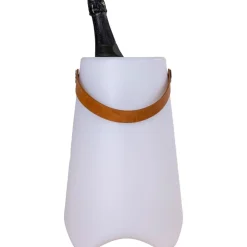 New House Nordic Ladattava lattiavalaisin/viinicooler Bristol, ø25cm, sisä- ja ulkokäyttöön, valkoinen/ruskea