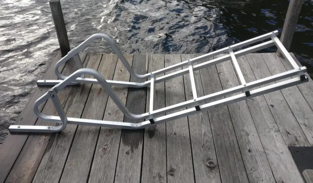 New Kosken Metalli Laituritikkaat 4 askelmaa 105 cm anodisoitu alumiini