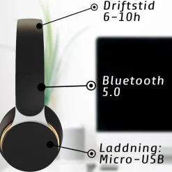 Discount Kuura Langattomat sankakuulokkeet Bass Black