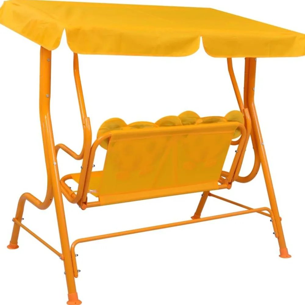 Hot FinePRICE Lasten keinupenkki keltainen 115x75x110 cm kangas