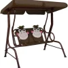 Online FinePRICE Lasten keinupenkki ruskea 115x75x110 cm kangas