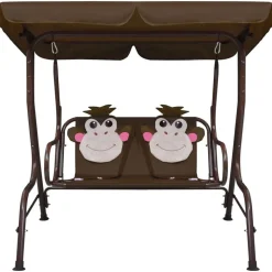 Online FinePRICE Lasten keinupenkki ruskea 115x75x110 cm kangas