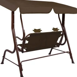 Online FinePRICE Lasten keinupenkki ruskea 115x75x110 cm kangas