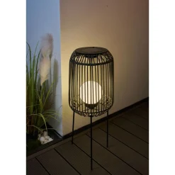 New Paulmann Lattiavalaisin aurinkokennolla Pauleen Sunshine Coziness, 3000K, musta/harmaa