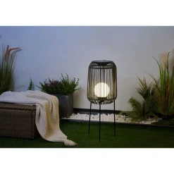 New Paulmann Lattiavalaisin aurinkokennolla Pauleen Sunshine Coziness, 3000K, musta/harmaa