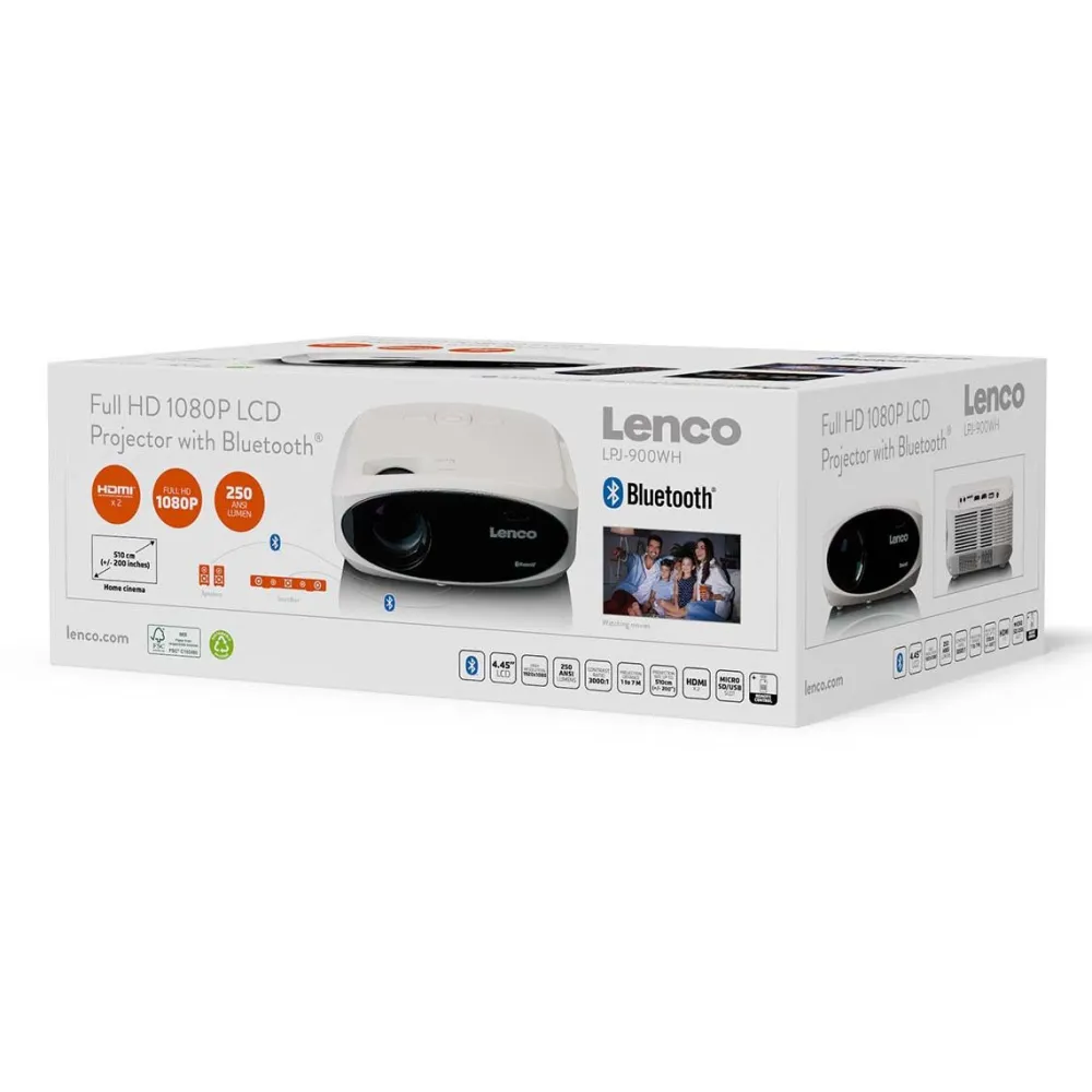 Online Lenco LCD-projektori , 1080P HD, bluetoothilla
