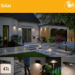 Sale Paulmann LED-aurinkokennovalaisin Marisol, IP44, 3000K, liiketunnistin, musta