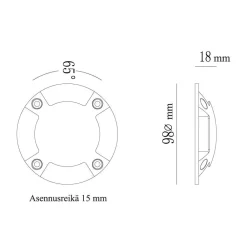 Clearance FTLight LED-laiturivalaisin Marina IV, 1.5W, 24V, IP67, rst, eri vaihtoehtoja