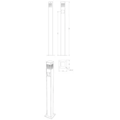 Online Savorak Laiturit LED-laiturivalaisin Savorak, 99cm, pistorasialla, rst, musta