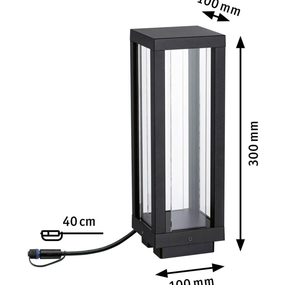 Discount Paulmann LED-lyhty Plug & Shine Classic, 30cm, Smart Home Zigbee 3.0, IP44, RGBW, antrasiitti