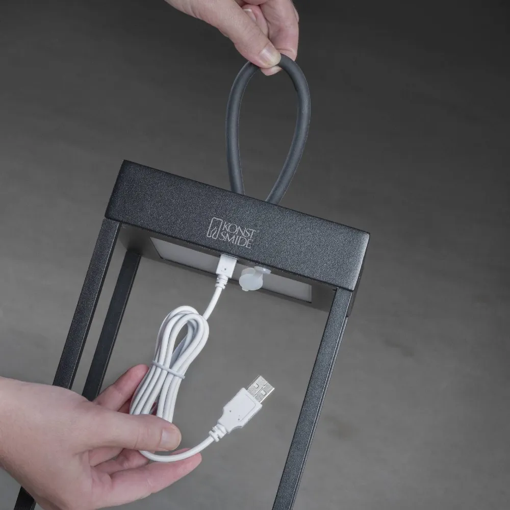Online Konstsmide LED-lyhtyvalaisin Ravello 50cm ladattava musta