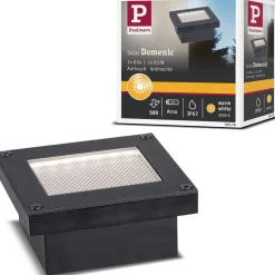 New Paulmann LED-maavalaisin aurinkokennolla Domenic, 8x8cm, IP67, 3000K, musta