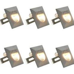 Discount FinePRICE LED-seinävalaisimet ulkokäyttöön, 6 kpl, 5 W, hopea, neliö