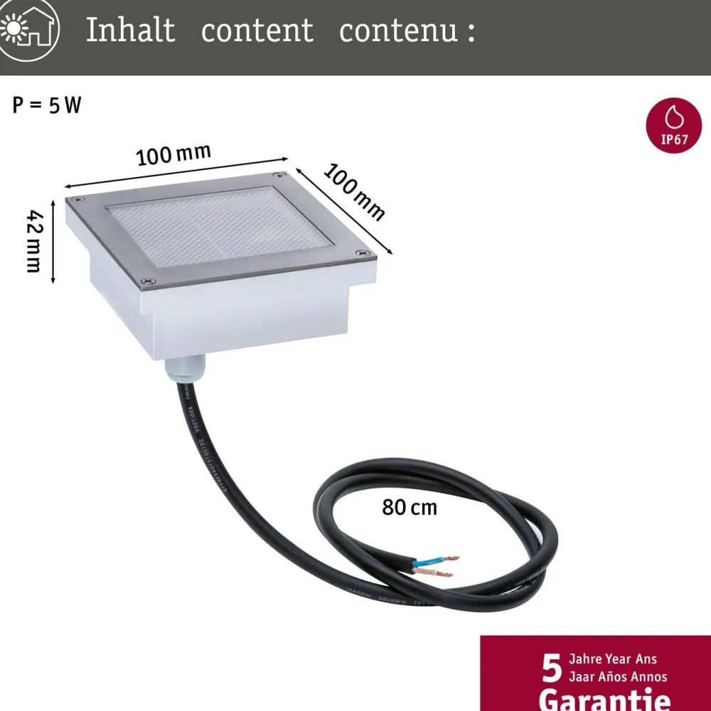 Sale Paulmann LED-terassivalaisin liiketunnistimella Brick, IP67, 10x10cm, 3000K, alumiini