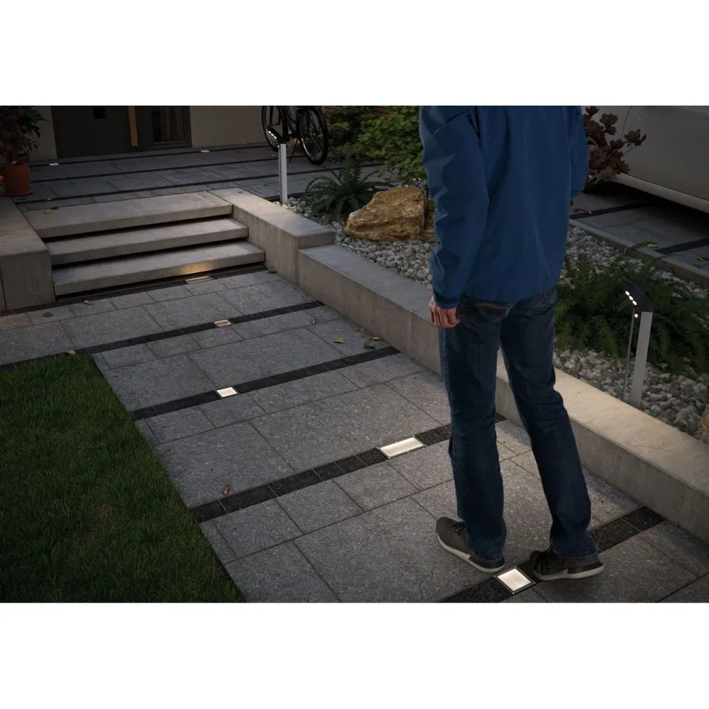 Sale Paulmann LED-terassivalaisin liiketunnistimella Brick, IP67, 10x10cm, 3000K, alumiini