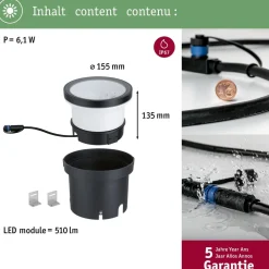 Online Paulmann LED-terassivalaisin Plug & Shine Ocos, IP67, 3000K, antrasiitti