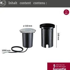 Outlet Paulmann LED-terassivalaisin Floor, Smart Home Zigbee 3.0, IP67, 11cm, RGBW+, harjattu rauta