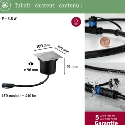 Sale Paulmann LED-terassivalaisin Plug & Shine Floor, IP65, 3000K, 3.6W, ruostumaton teräs