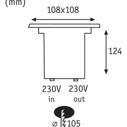 Online Paulmann LED-terassivalaisin , IP67, 10.8x10.8cm, 3000K, 3.5W, 230lm, rst
