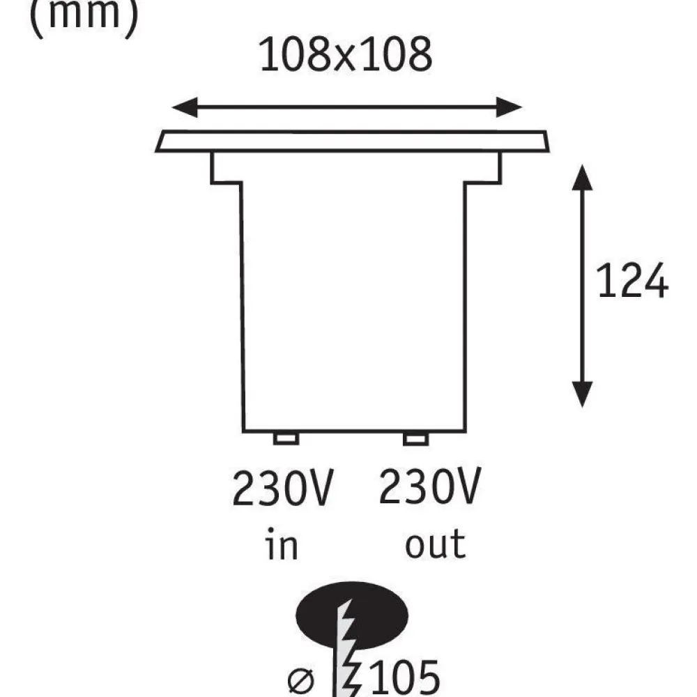Online Paulmann LED-terassivalaisin , IP67, 10.8x10.8cm, 3000K, 3.5W, 230lm, rst