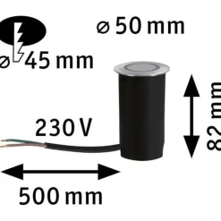 Online Paulmann LED-terassivalaisin , IP67, 50mm, 2200K, alumiini