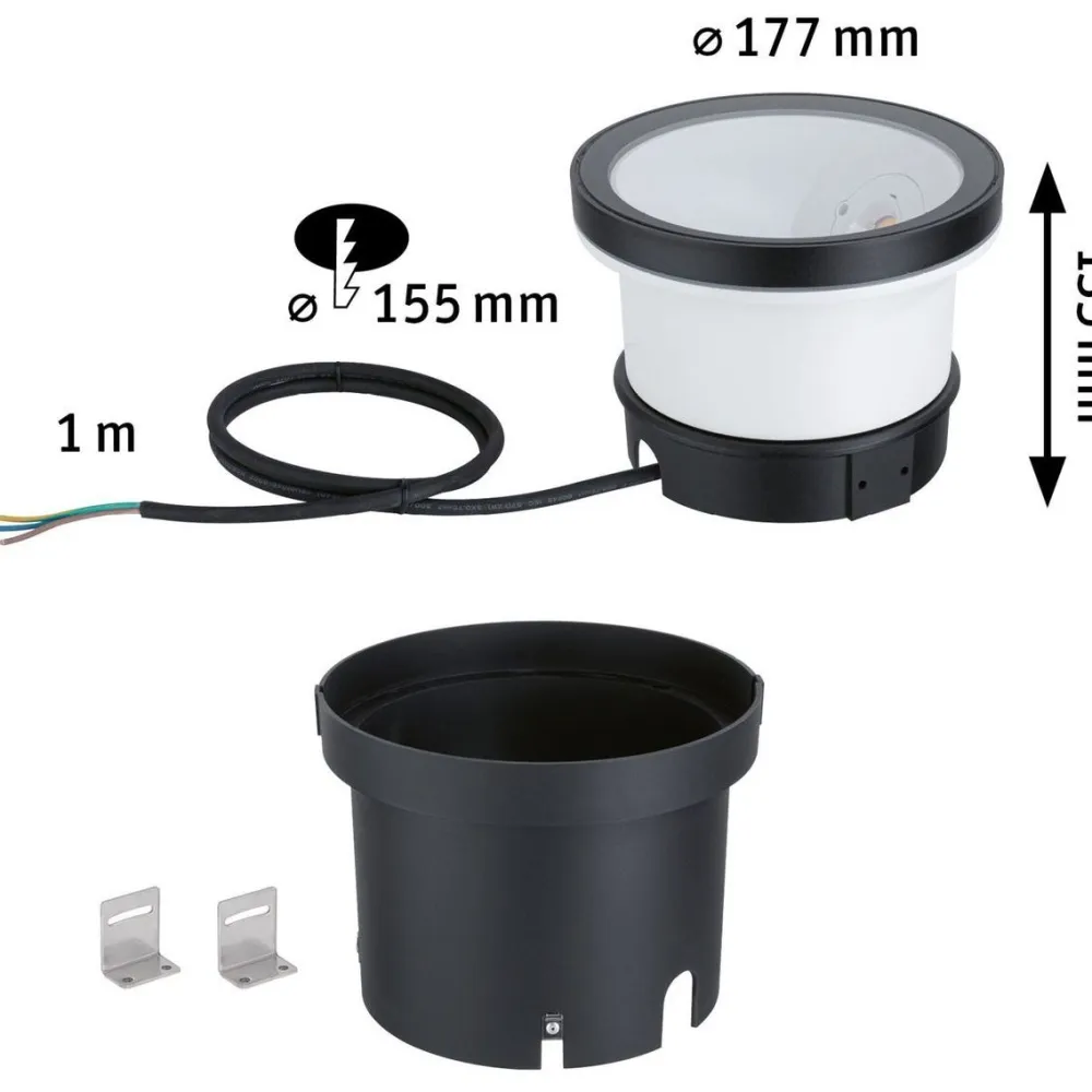 Discount Paulmann LED-terassivalaisin Ocos, IP67, 17.7cm, 3000K, antrasiitti